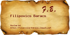 Filipovics Baracs névjegykártya